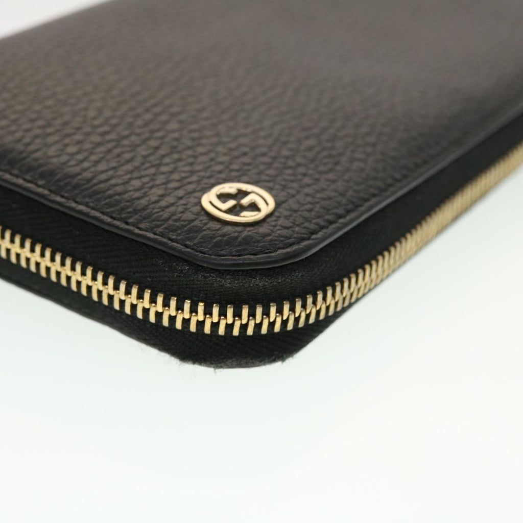GUCCI Interlocking Long Wallet Leather Black am4502