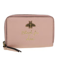GUCCI Animalie Card Case Leather Pink 546590 am4503