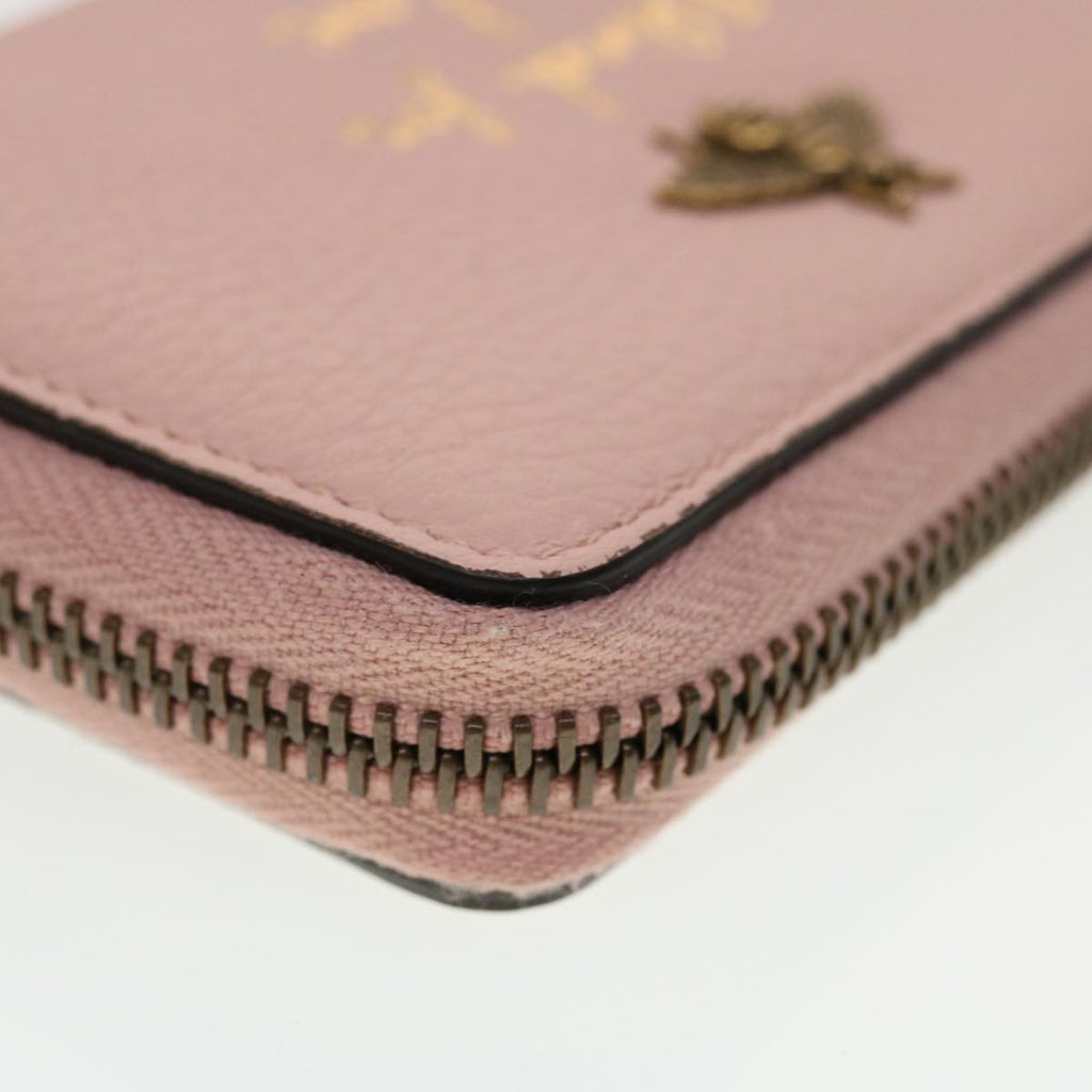 GUCCI Animalie Card Case Leather Pink 546590 am4503