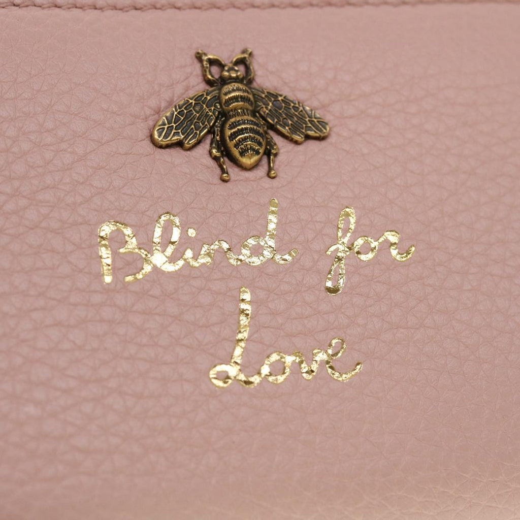 GUCCI Animalie Card Case Leather Pink 546590 am4503