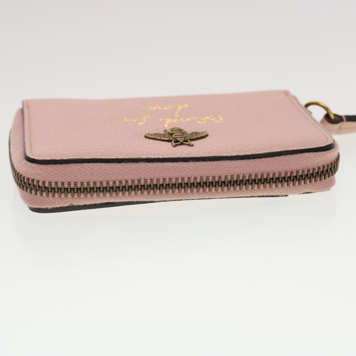 GUCCI Animalie Card Case Leather Pink 546590 am4503