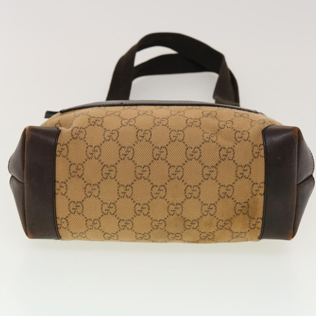 GUCCI GG Canvas Tote Bag Leather Beige 28893 am4545