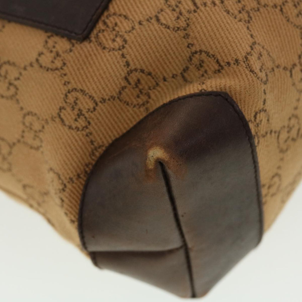 GUCCI GG Canvas Tote Bag Leather Beige 28893 am4545