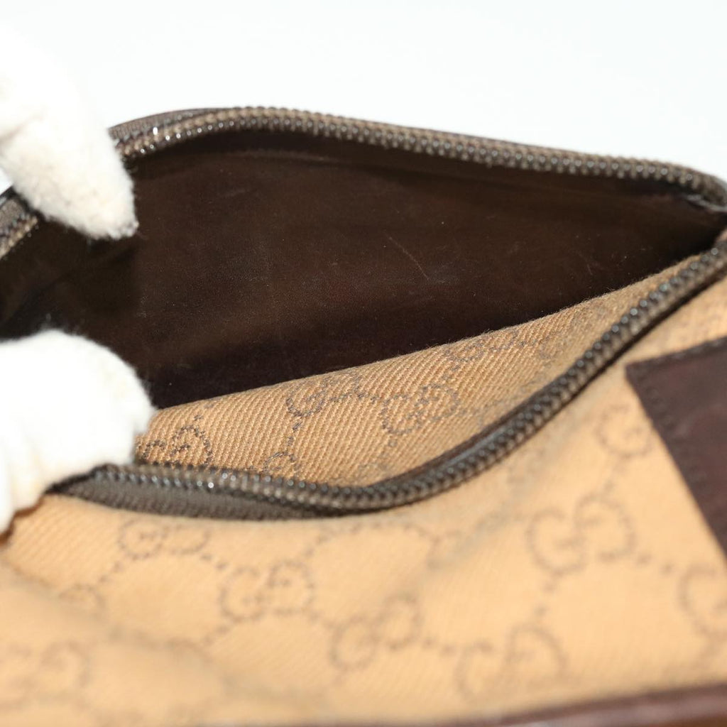 GUCCI GG Canvas Tote Bag Leather Beige 28893 am4545