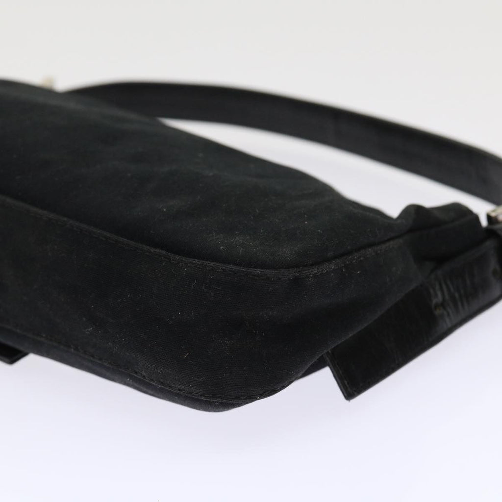 FENDI Mamma Baguette Shoulder Bag Nylon Leather Black am4595