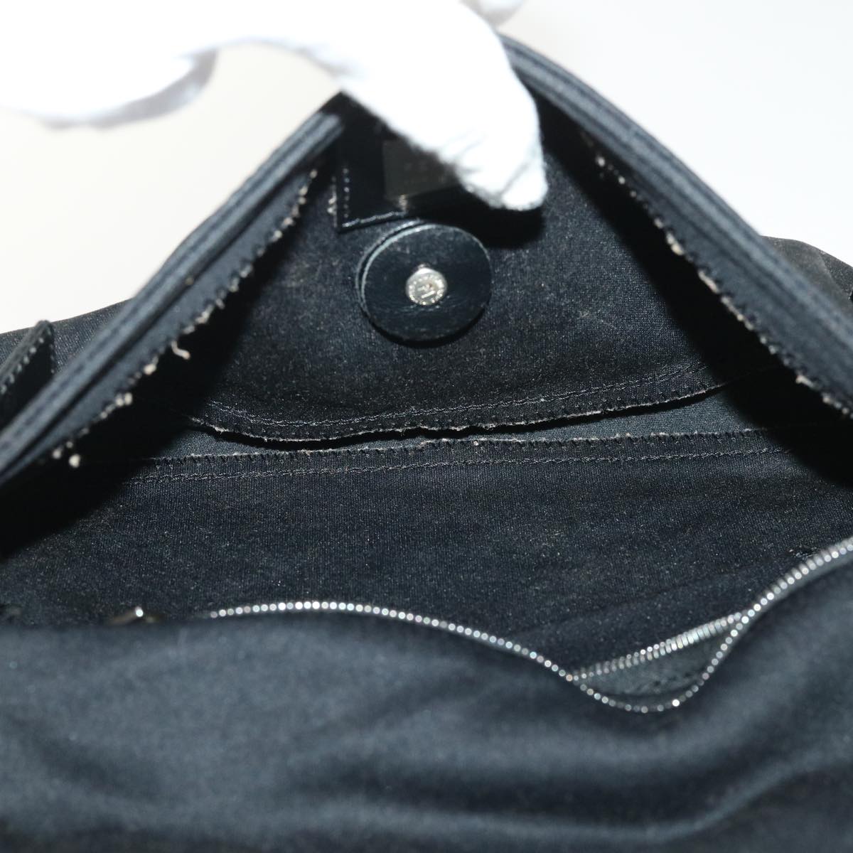 FENDI Mamma Baguette Shoulder Bag Nylon Leather Black am4595