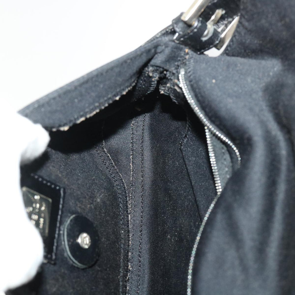 FENDI Mamma Baguette Shoulder Bag Nylon Leather Black am4595