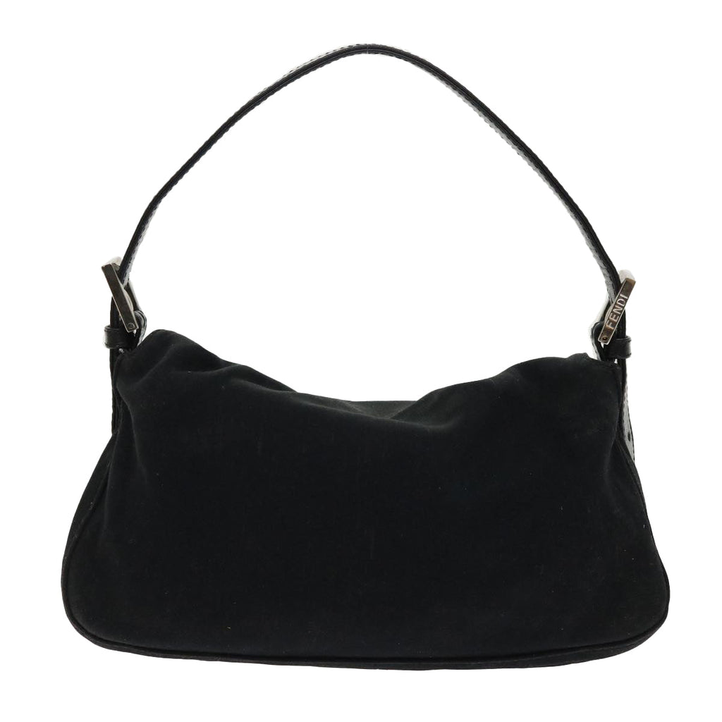 FENDI Mamma Baguette Shoulder Bag Nylon Leather Black am4595