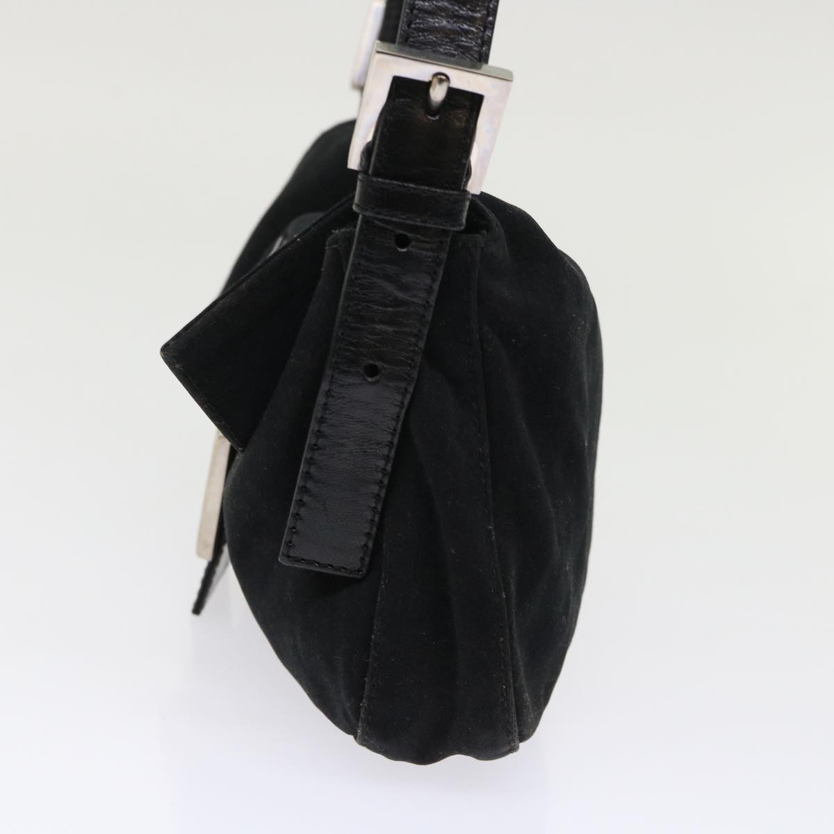FENDI Mamma Baguette Shoulder Bag Nylon Leather Black am4595