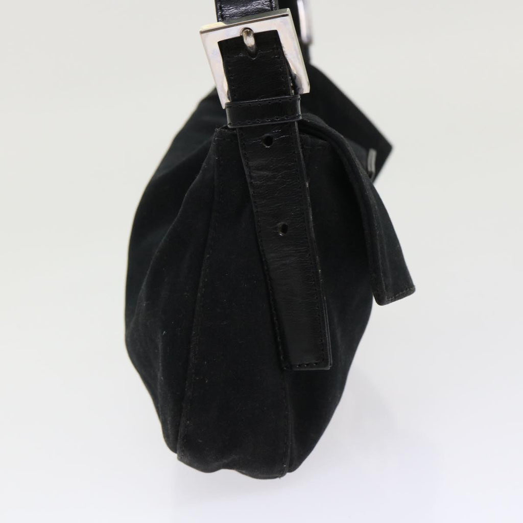 FENDI Mamma Baguette Shoulder Bag Nylon Leather Black am4595