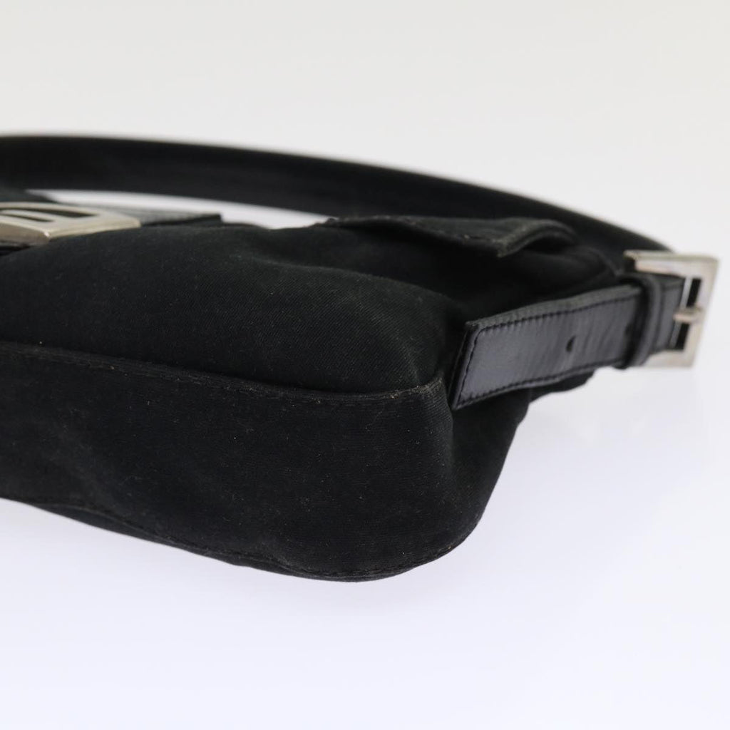 FENDI Mamma Baguette Shoulder Bag Nylon Leather Black am4595
