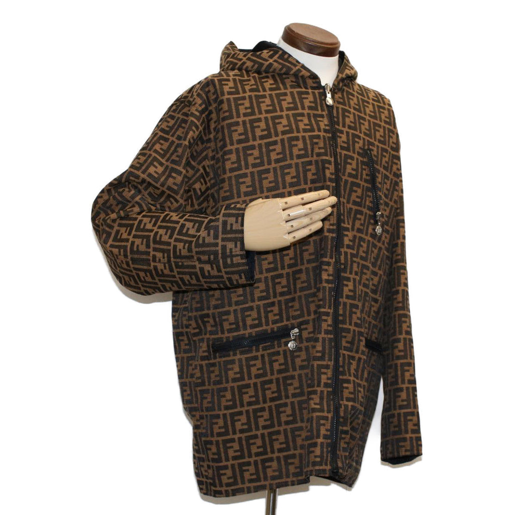 FENDI Zucca Canvas Jacket Black Brown am4620