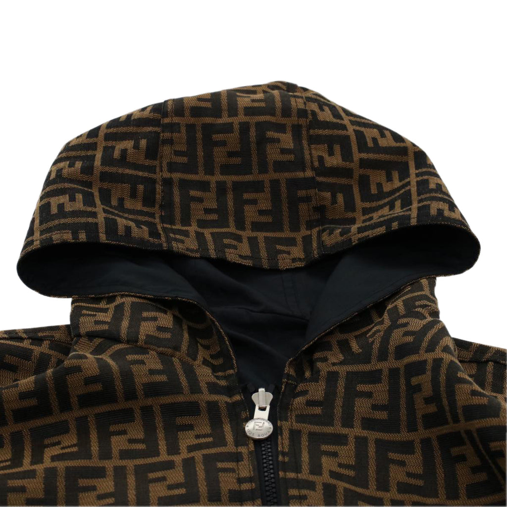 FENDI Zucca Canvas Jacket Black Brown am4620