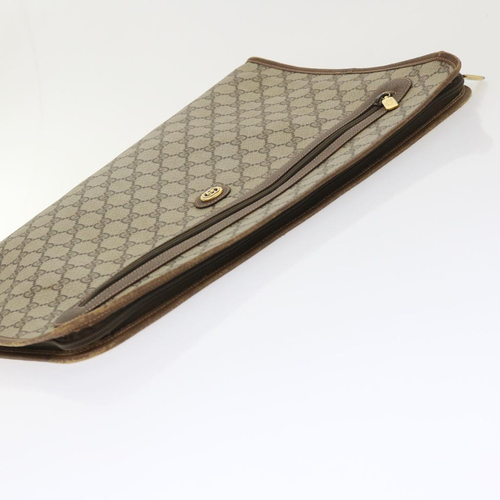 GUCCI GG Canvas Clutch Bag PVC Leather Beige 89.20.004 am4697