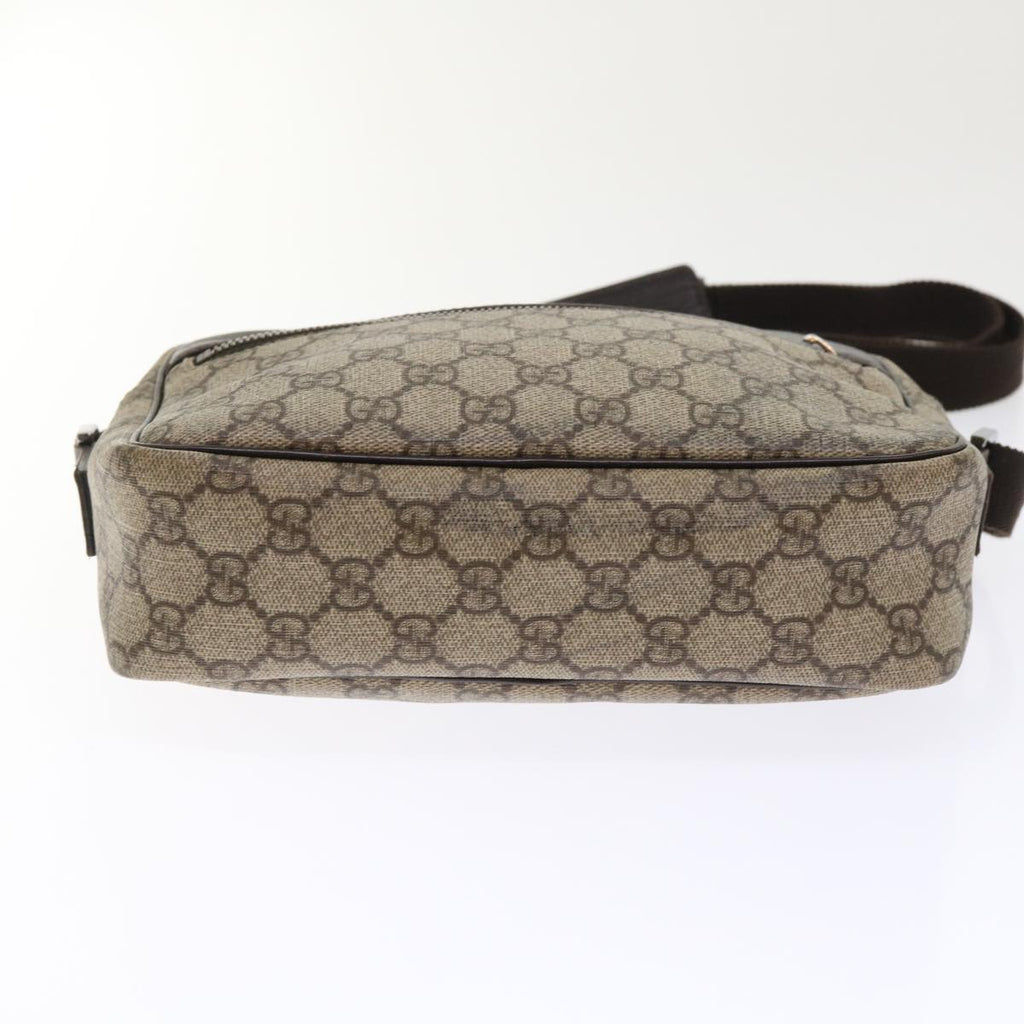 GUCCI GG Canvas Shoulder Bag PVC Leather Beige 114291 am4698