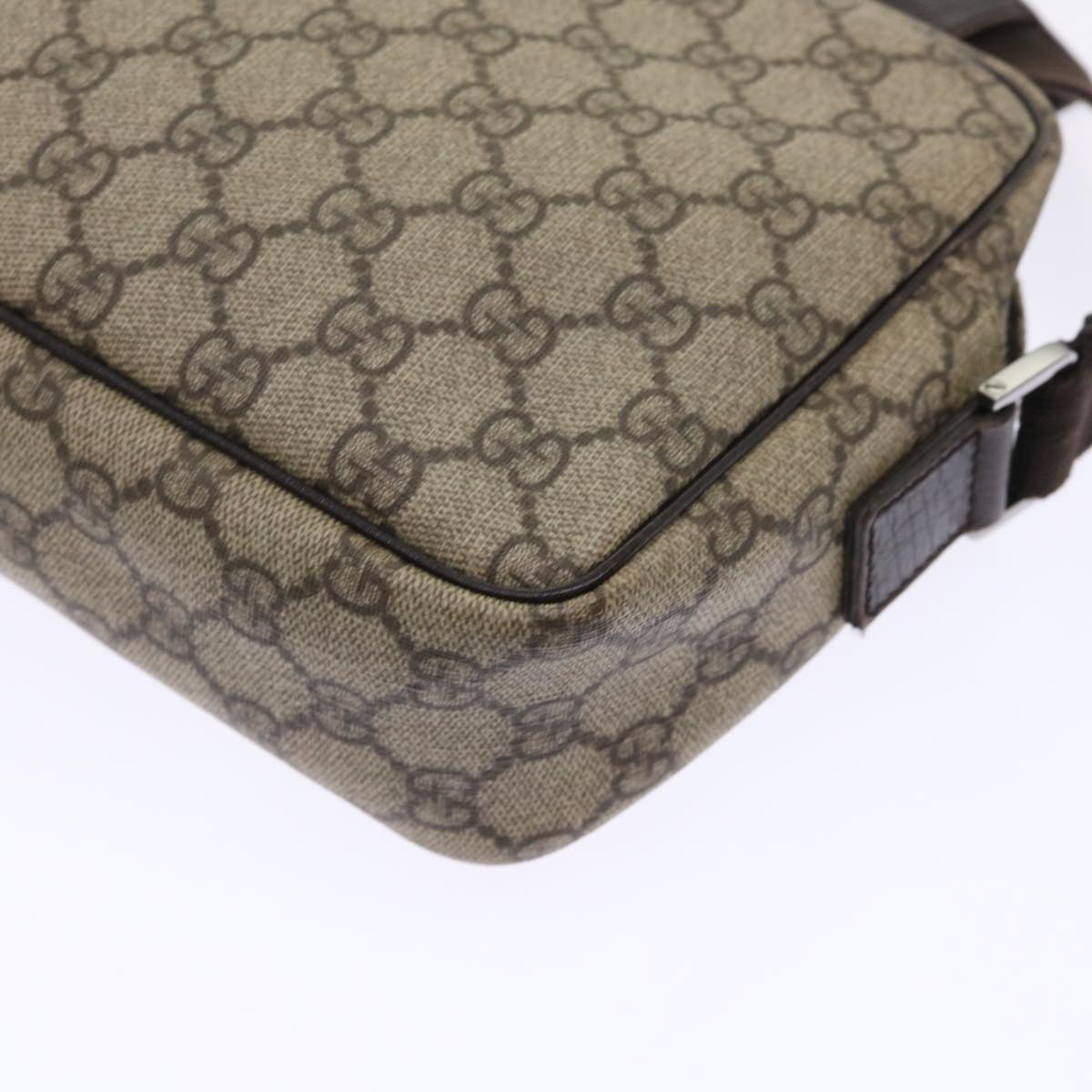 GUCCI GG Canvas Shoulder Bag PVC Leather Beige 114291 am4698