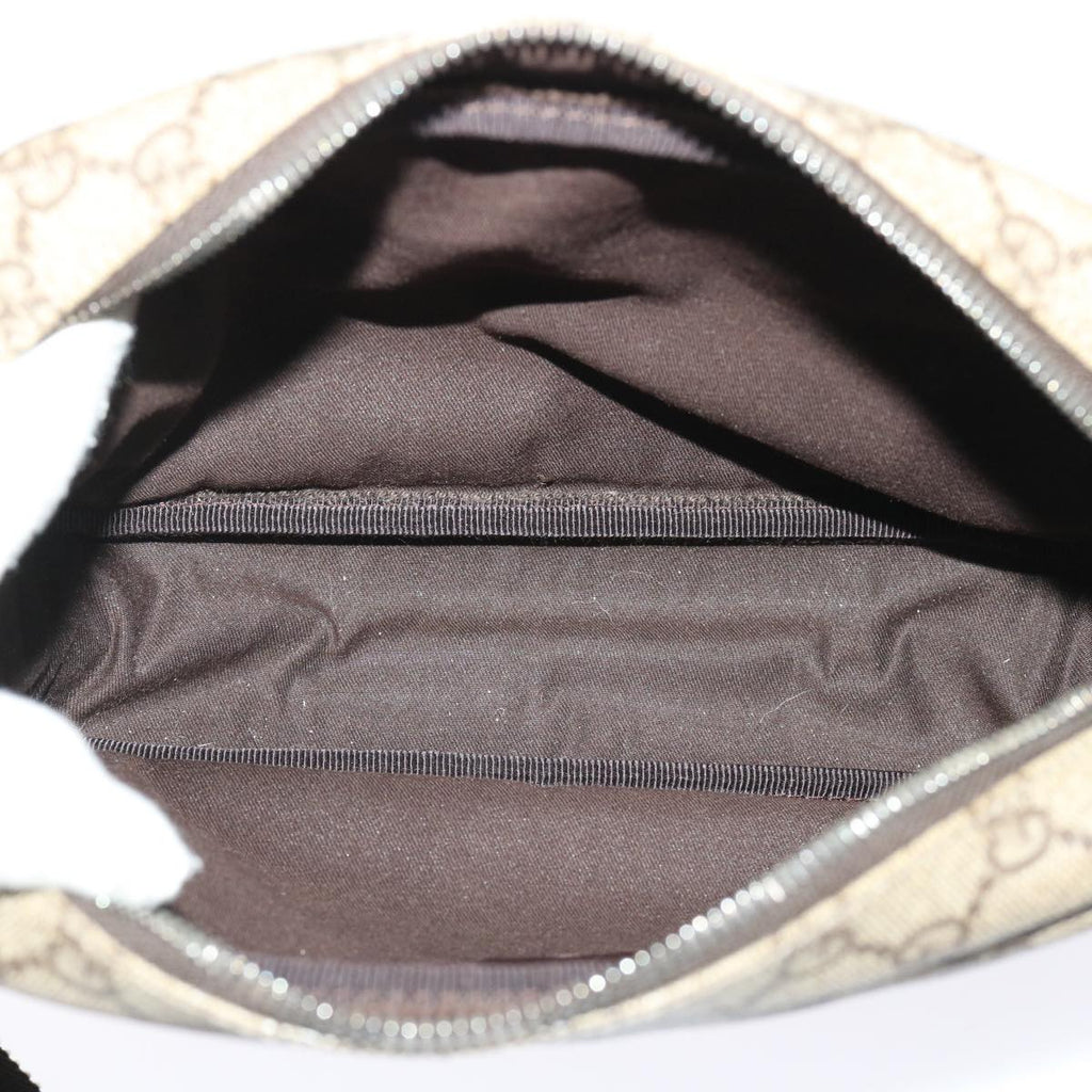 GUCCI GG Canvas Shoulder Bag PVC Leather Beige 114291 am4698