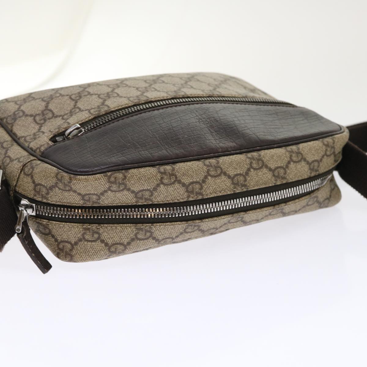 GUCCI GG Canvas Shoulder Bag PVC Leather Beige 114291 am4698