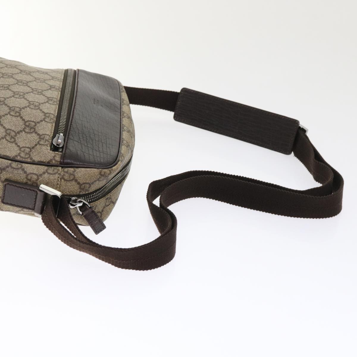 GUCCI GG Canvas Shoulder Bag PVC Leather Beige 114291 am4698