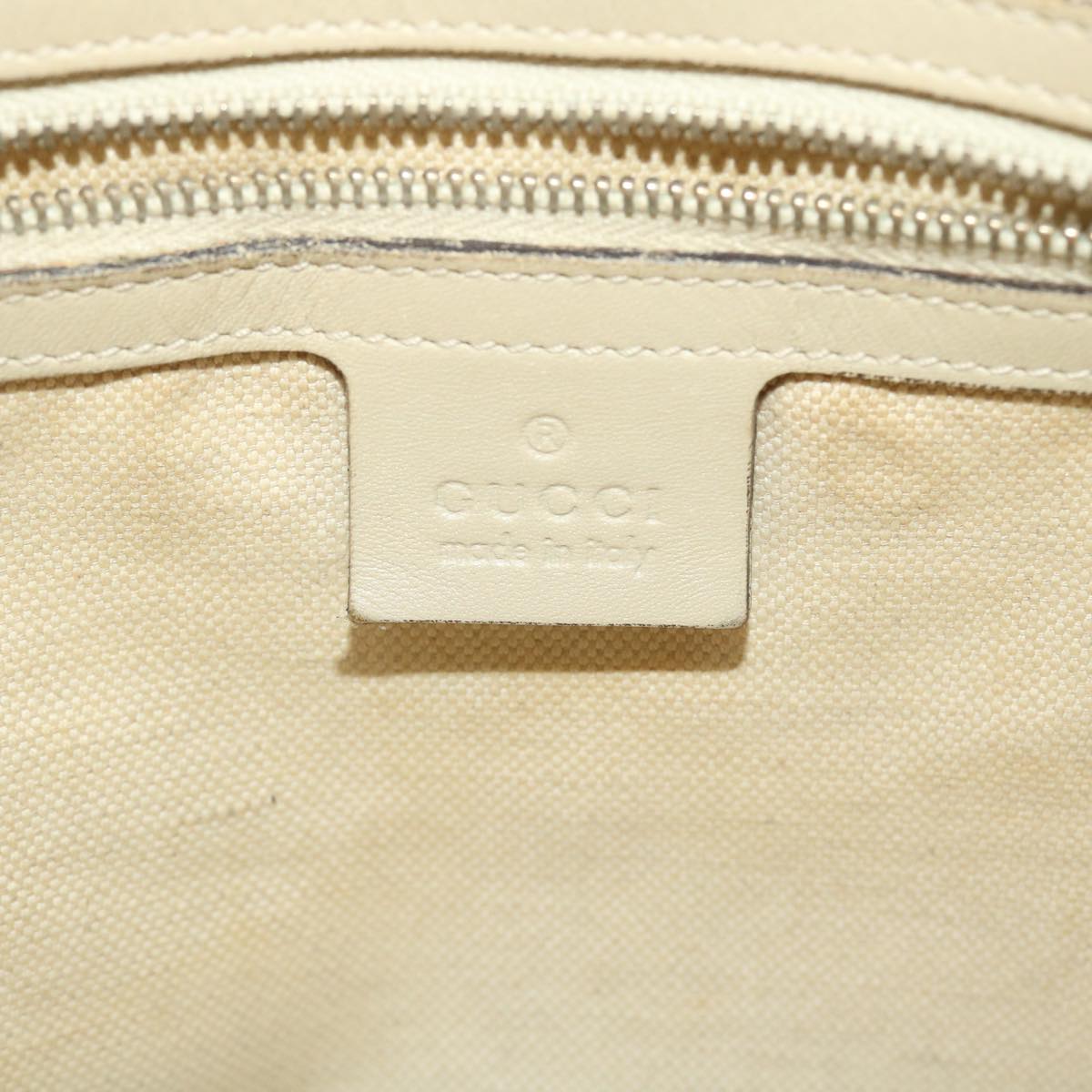 GUCCI GG Canvas Tote Bag Leather Beige 257069 am4730