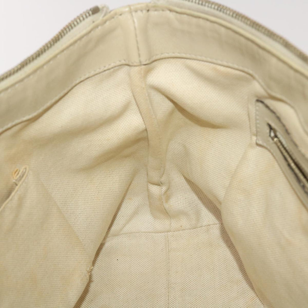 GUCCI GG Canvas Tote Bag Leather Beige 257069 am4730