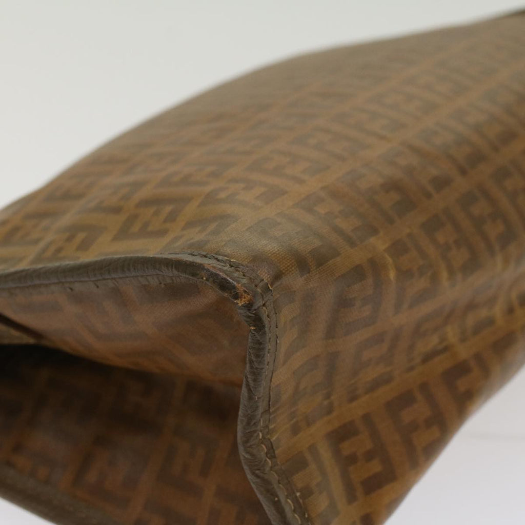 FENDI Zucchino Canvas Clutch Bag Vintage Beige am4754
