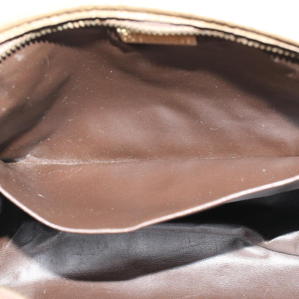 FENDI Zucchino Canvas Clutch Bag Vintage Beige am4754