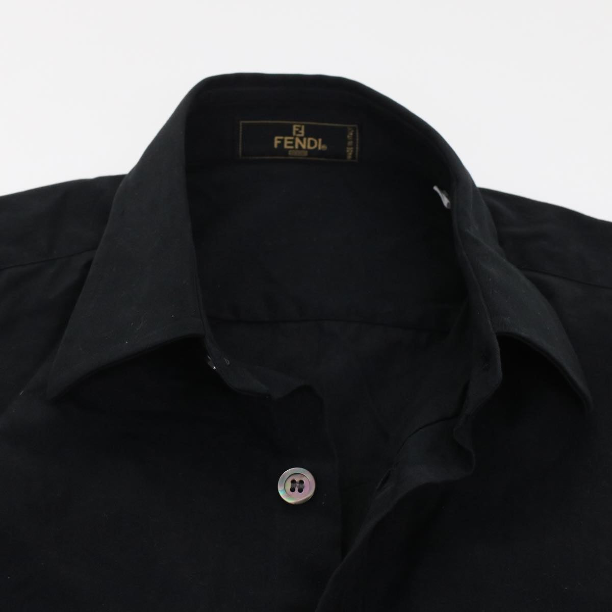 FENDI Shirt Cotton 15.5/39 Black am4785