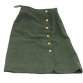 CHANEL Skirt Wool Green CC am4825