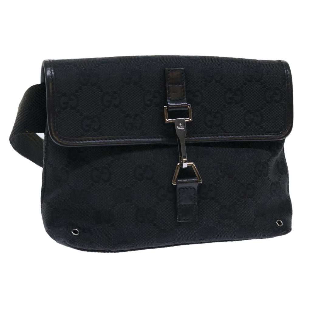 GUCCI GG Canvas Waist Bag Canvas Black 92543 am4830