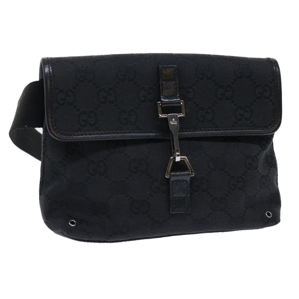 GUCCI GG Canvas Waist Bag Canvas Black 92543 am4830