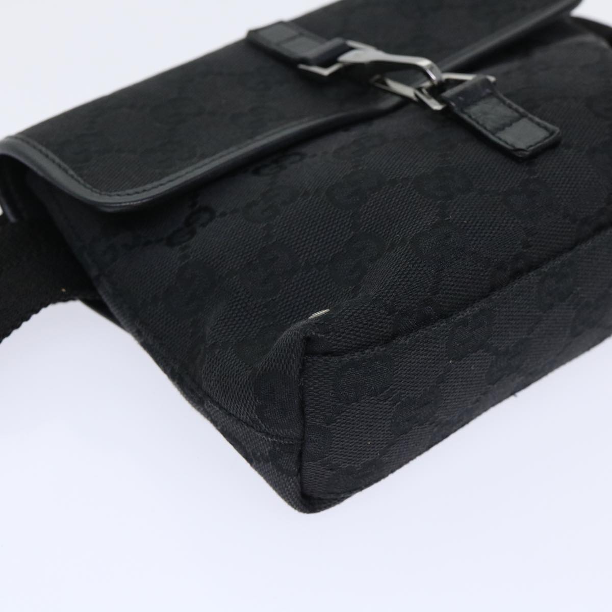 GUCCI GG Canvas Waist Bag Canvas Black 92543 am4830