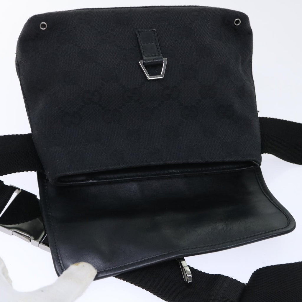 GUCCI GG Canvas Waist Bag Canvas Black 92543 am4830