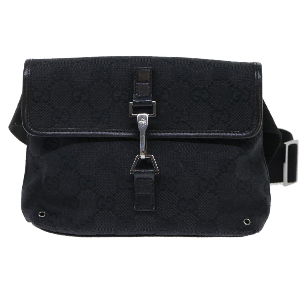 GUCCI GG Canvas Waist Bag Canvas Black 92543 am4830