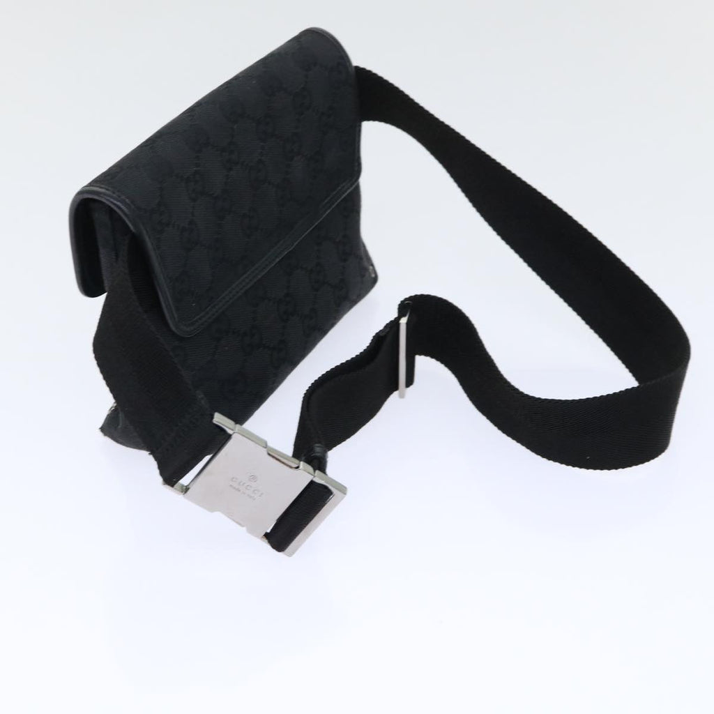 GUCCI GG Canvas Waist Bag Canvas Black 92543 am4830