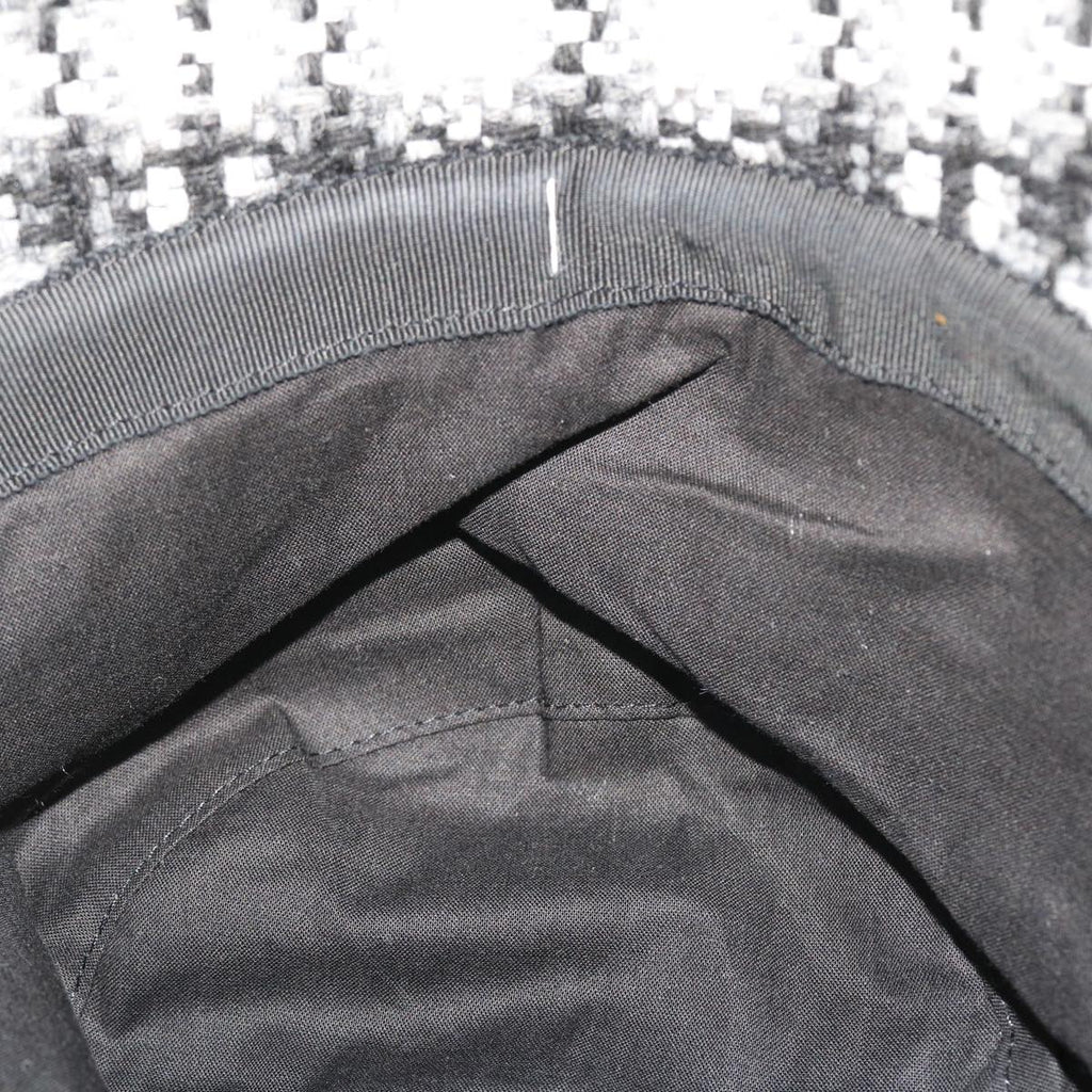 CHANEL COCO Mark Hat Wool S White Black CC am4943