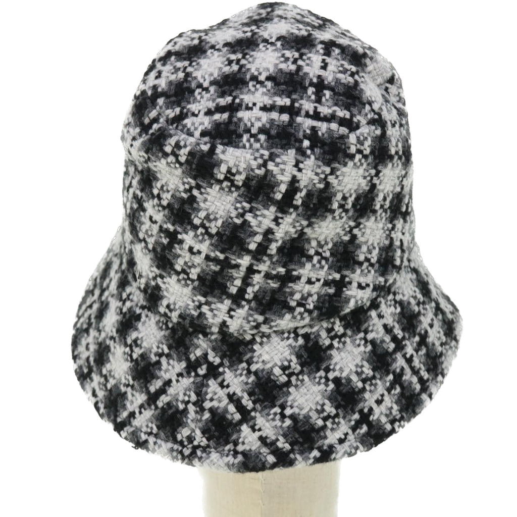 CHANEL COCO Mark Hat Wool S White Black CC am4943