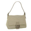 FENDI Zucchino Canvas Mamma Baguette Shoulder Bag Beige am4994