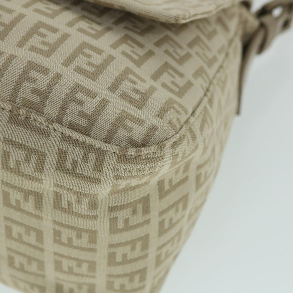 FENDI Zucchino Canvas Mamma Baguette Shoulder Bag Beige am4994