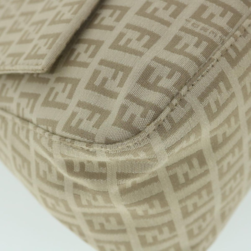 FENDI Zucchino Canvas Mamma Baguette Shoulder Bag Beige am4994