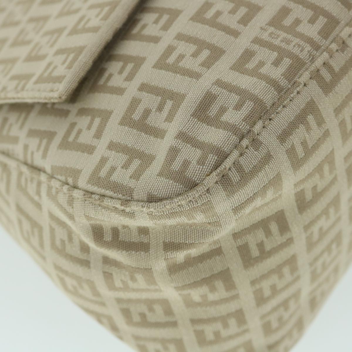 FENDI Zucchino Canvas Mamma Baguette Shoulder Bag Beige am4994