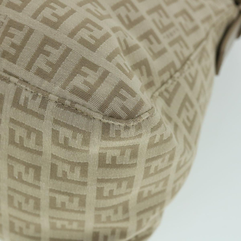FENDI Zucchino Canvas Mamma Baguette Shoulder Bag Beige am4994