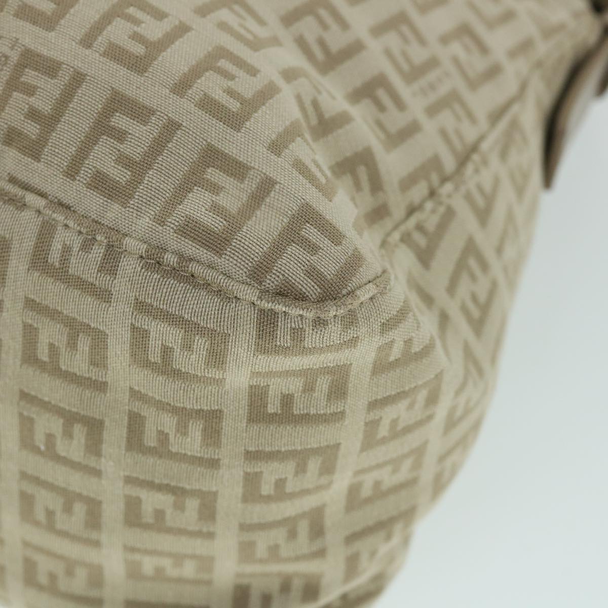 FENDI Zucchino Canvas Mamma Baguette Shoulder Bag Beige am4994