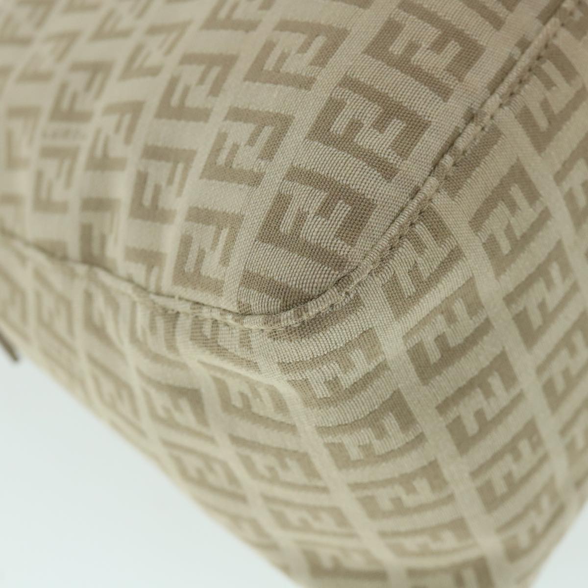 FENDI Zucchino Canvas Mamma Baguette Shoulder Bag Beige am4994