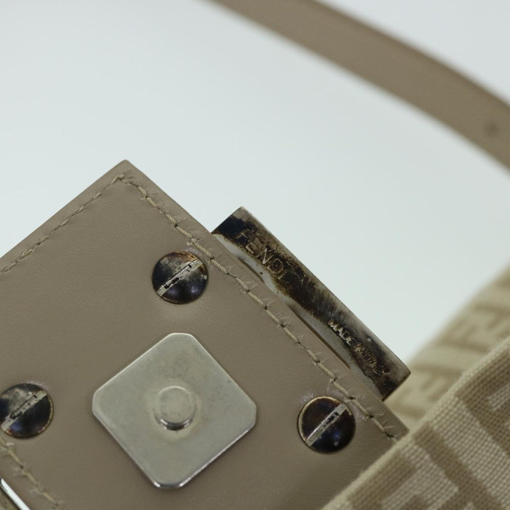 FENDI Zucchino Canvas Mamma Baguette Shoulder Bag Beige am4994