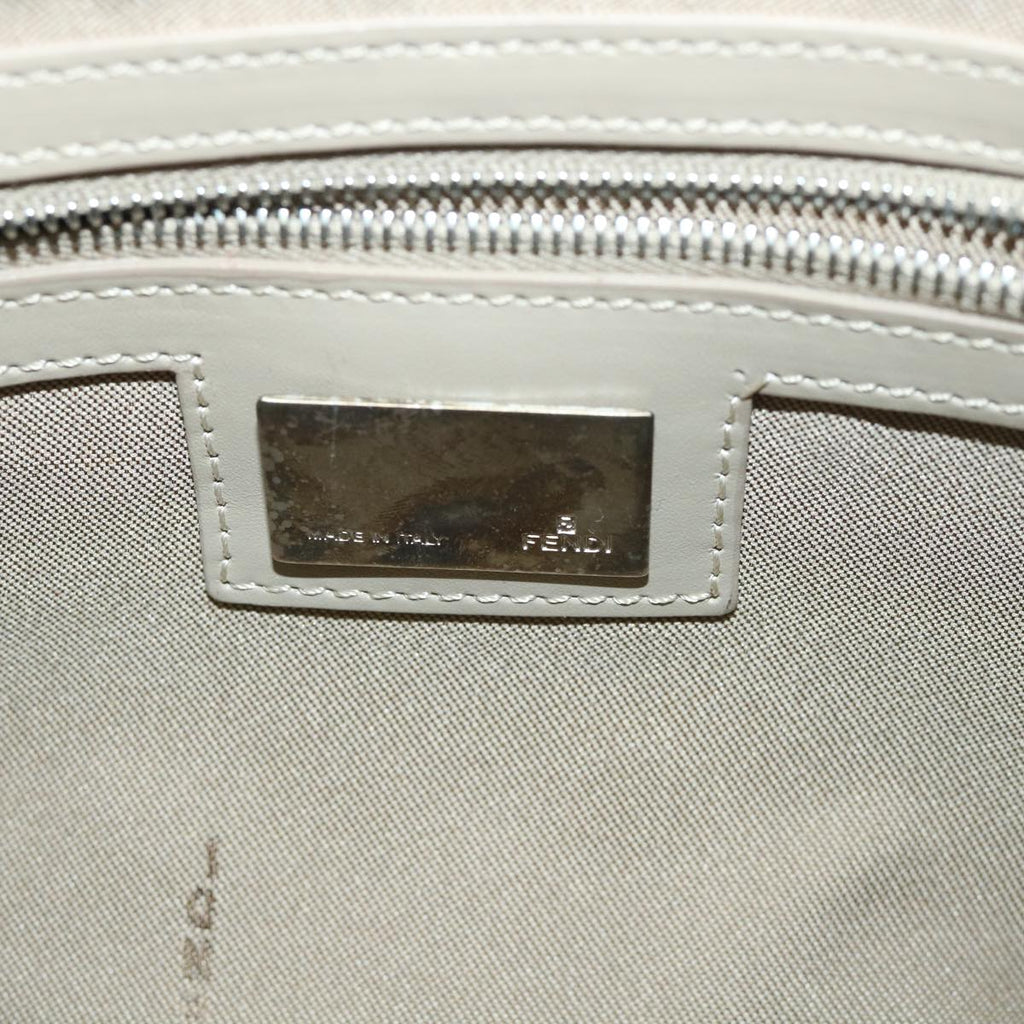 FENDI Zucchino Canvas Mamma Baguette Shoulder Bag Beige am4994