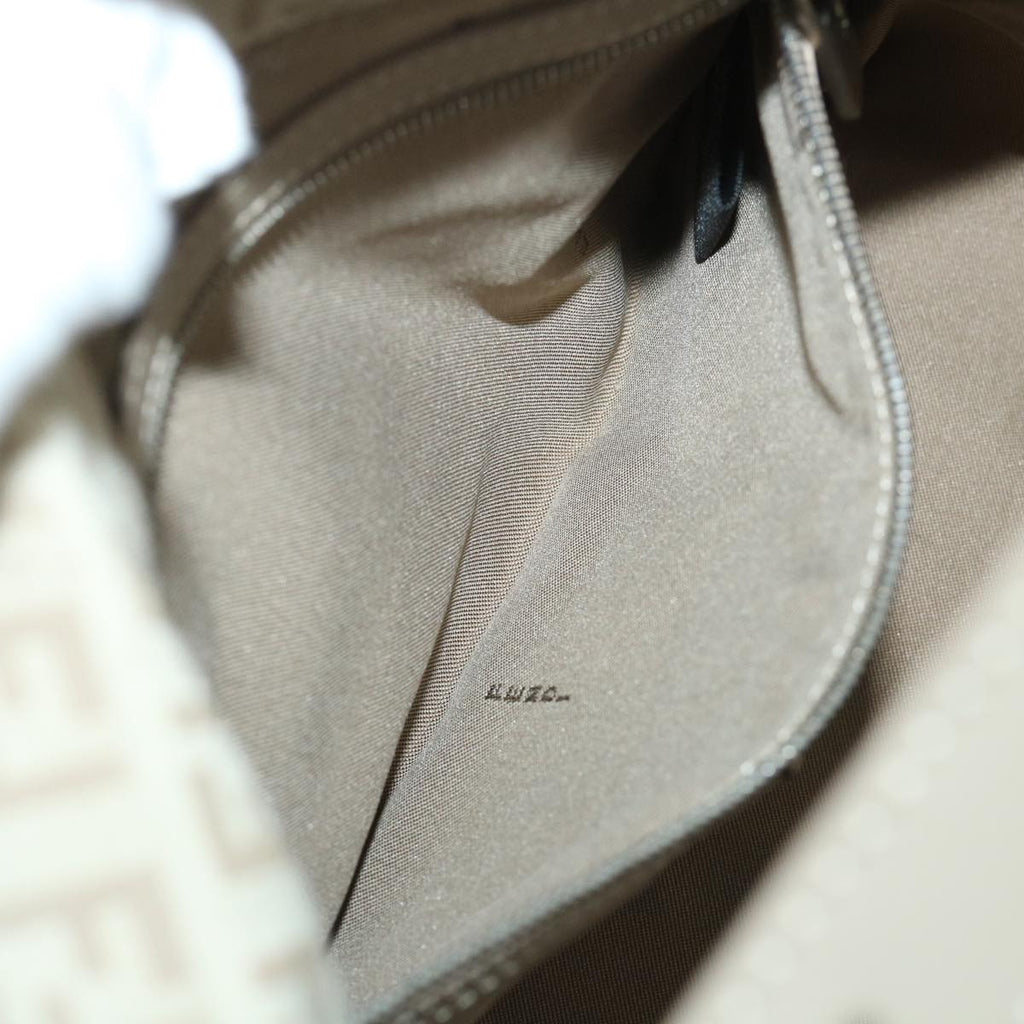 FENDI Zucchino Canvas Mamma Baguette Shoulder Bag Beige am4994