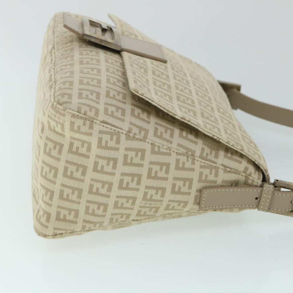 FENDI Zucchino Canvas Mamma Baguette Shoulder Bag Beige am4994