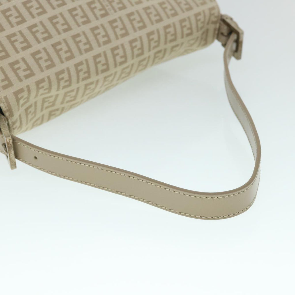 FENDI Zucchino Canvas Mamma Baguette Shoulder Bag Beige am4994