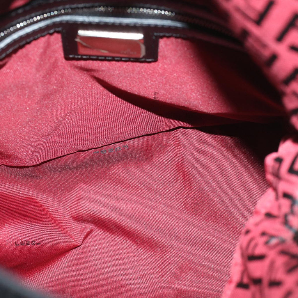 FENDI Zucchino Canvas Mamma Baguette Shoulder Bag Red am5029